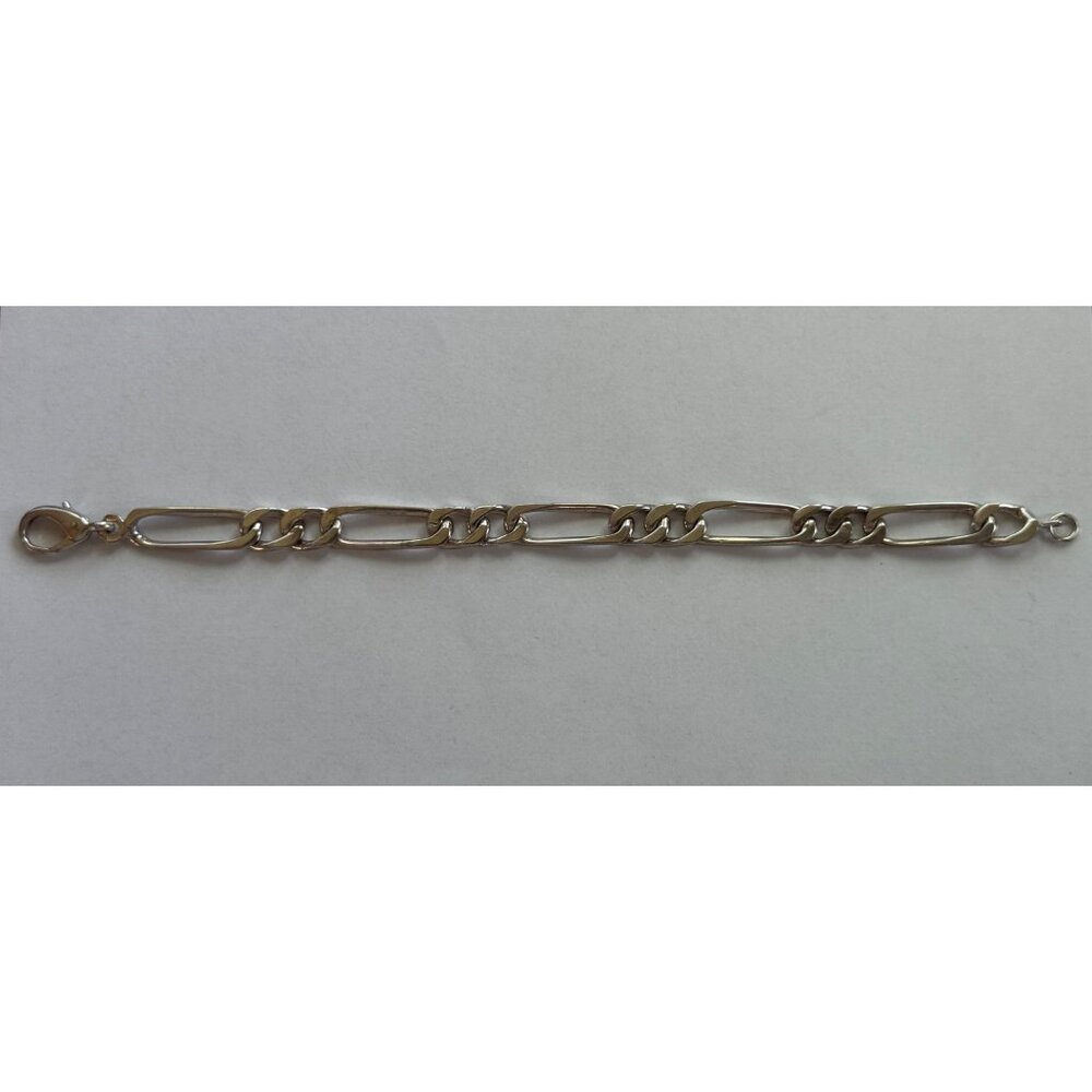 Size 7.5 Unbranded 925 Sterling Silver Bar Link Bracelet w/ Lobster Closure